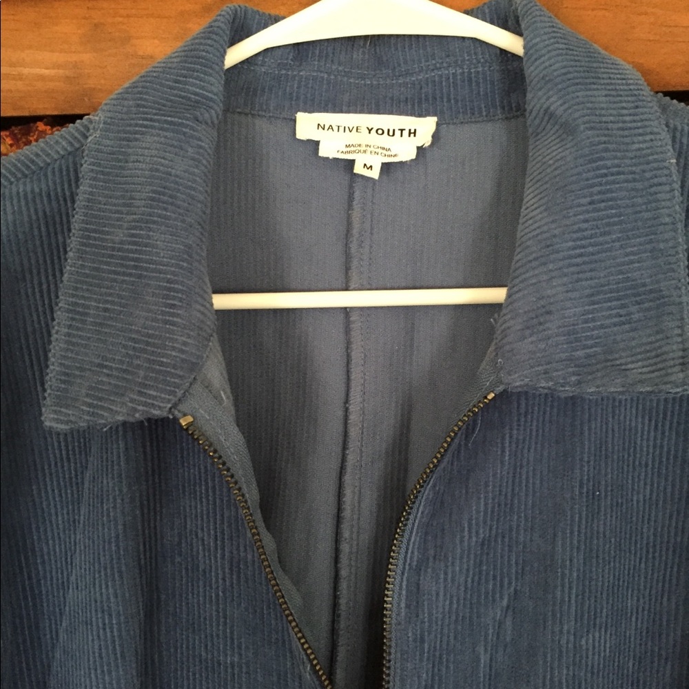 Native Youth Blue Cord Jumpsuit - Picture 3 of 7